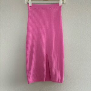 free people skyline knit ribbed midi skirt bubblegum pink women’s size XS